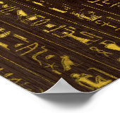 Poster OEil doré égyptien de Horus et hiéroglyphes (Coin)