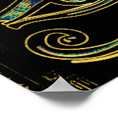 Poster OEil égyptien de Horus sur les hiéroglyphes et le  (Coin)