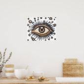 Poster Oeil étoile Lune Celeste Nouveau (Cuisine)