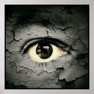 Poster Oeil humain serrounded en épluchant la peau