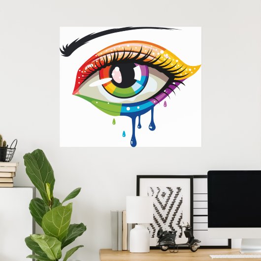 Poster Oeil peint (Bureau à domicile)