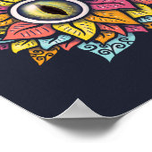 Poster Oeil psychédélique Art - Pétales colorés (Coin)