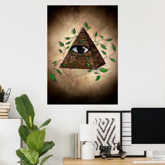 Poster Oeil pyramide (Bureau à domicile)