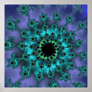 Poster Oeil Turquoise métallique