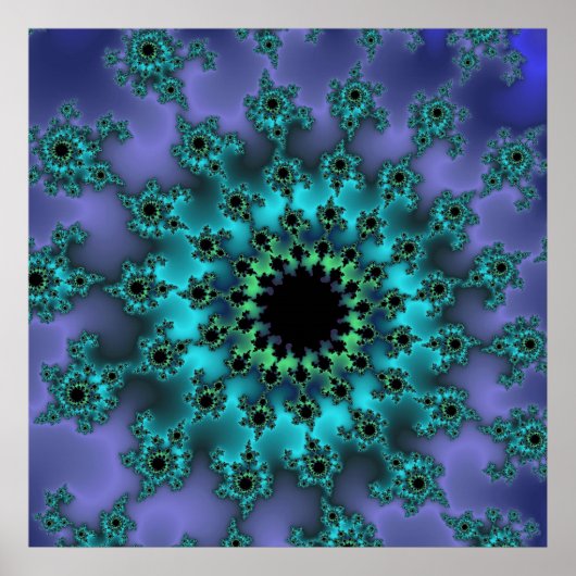 Poster Oeil Turquoise métallique (Devant)