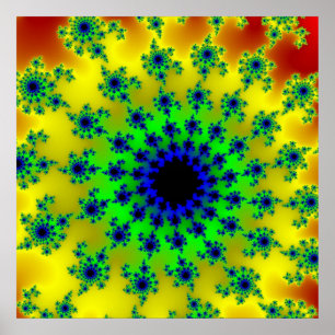 Poster OEil vert coucher du soleil