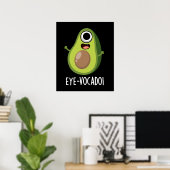 Poster Oeil vocado Drôle Avocado Pun Dark BG (Bureau à domicile)