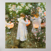 Poster Œillet, Lys, Lys, Rose de John Singer Sargent (Devant)