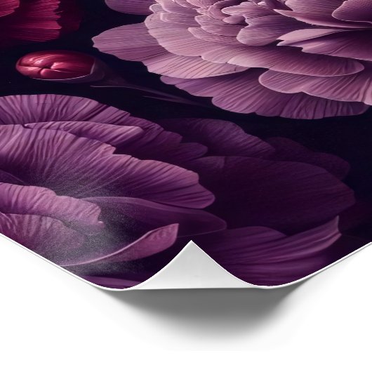 Poster Oeillets romantiques Découpage rose et violet (Coin)