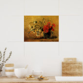 Poster Oeillets rouges et blancs par Vincent van Gogh (Cuisine)