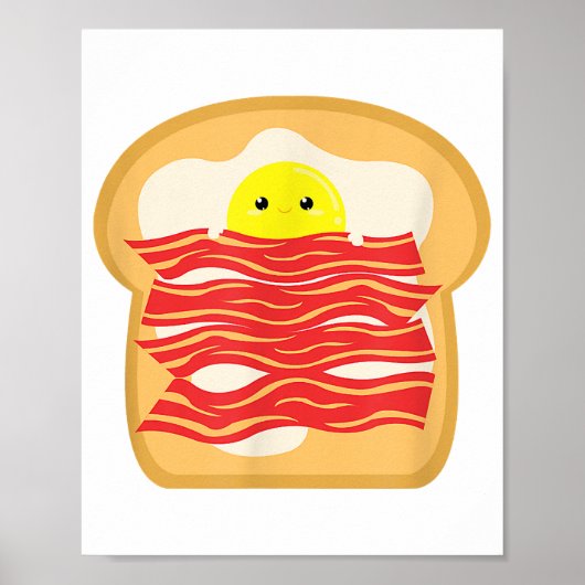 Poster Oeuf Amusant Dans Un T-Shirt Lit Bacon - Brea Nour (Devant)