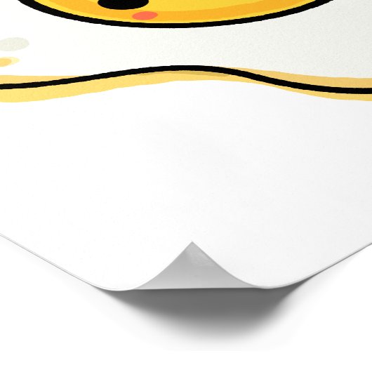 Poster Oeuf Cute Kawaii Frit (Coin)