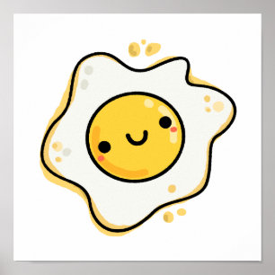 Poster Oeuf Cute Kawaii Frit