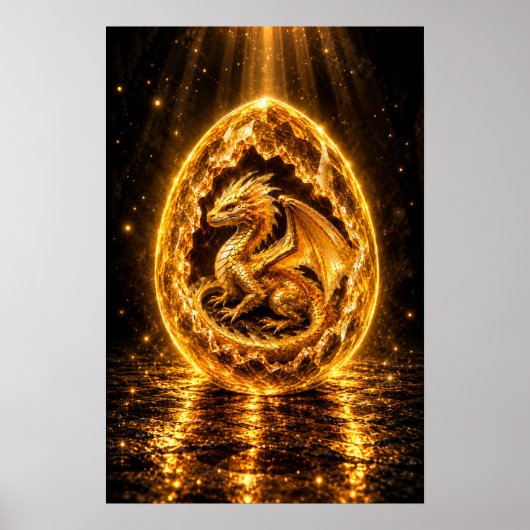 Poster Œuf de dragon à aura dorée (Devant)