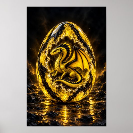 Poster Œuf de Dragon Jaune Électrique (Devant)