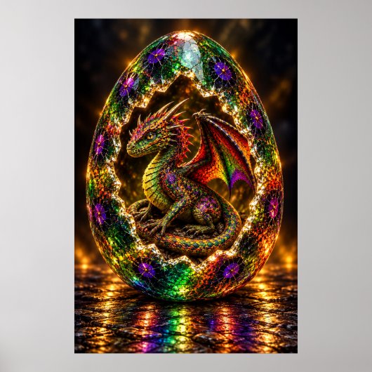 Poster Œuf de dragon orné de joyaux (Devant)