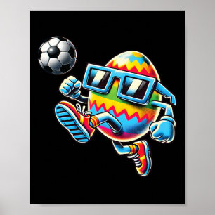 Poster Œuf de Pâques heureux Joueurs de football Amoureux