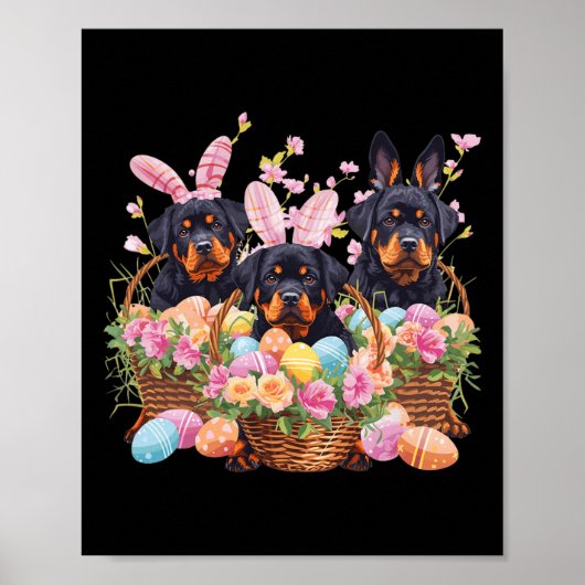 Poster OEuf de Pâques Rottweiler de Pâques (Devant)