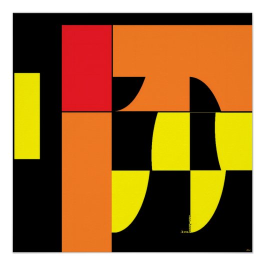 Poster Oeuf Invader III - Ken Gage Art Abstrait (Devant)