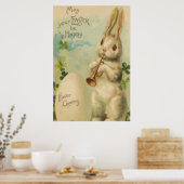 Poster Oeuf Lapin de Pâques Quatre feuilles Trompette de  (Cuisine)
