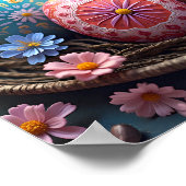 Poster Oeuf Mandala - Design Floral Boho complexe (Coin)