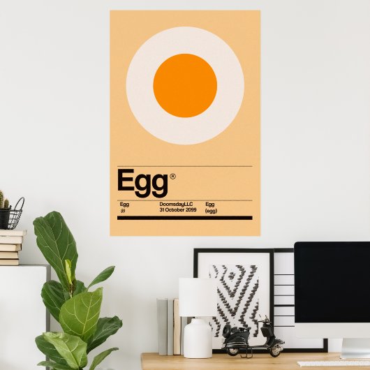 Poster Oeuf minimaliste (Bureau à domicile)