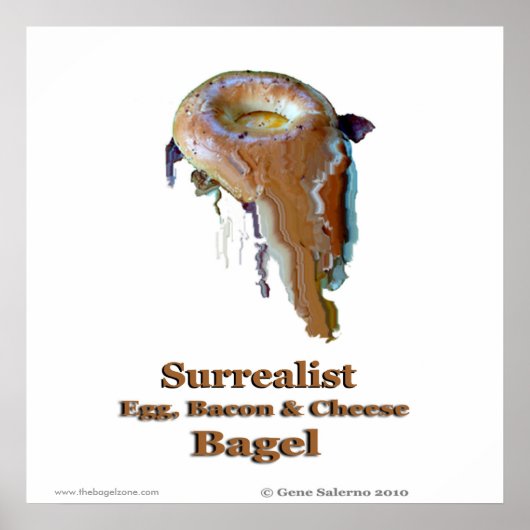 Poster Oeuf surréaliste, Bacon et Bagel au fromage (Devant)