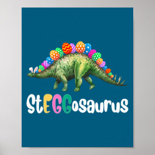 Poster Œufasaurus Pâques Stegosaurus Œuf Dinosaure Pâques
