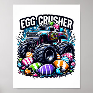 Poster Oeufs Croiseur Jour de Pâques Monster Camion Enfan