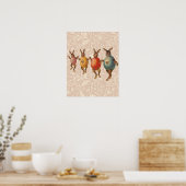 Poster Oeufs dansants lapins de Pâques (Cuisine)