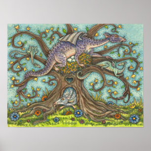 POSTER OEUFS DE DRAGON, FAUTEUILS MÉDIÉVAUX, ART FOLK IMA