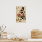 Poster Oeufs de fille avec poussins (Cuisine)