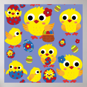 Poster OEufs de Pâques de Hatch Retro