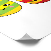 Poster Œufs de Pâques Kawaii avec rubans (Coin)