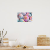 Poster OEufs de Pâques marbrés pastel (Cuisine)