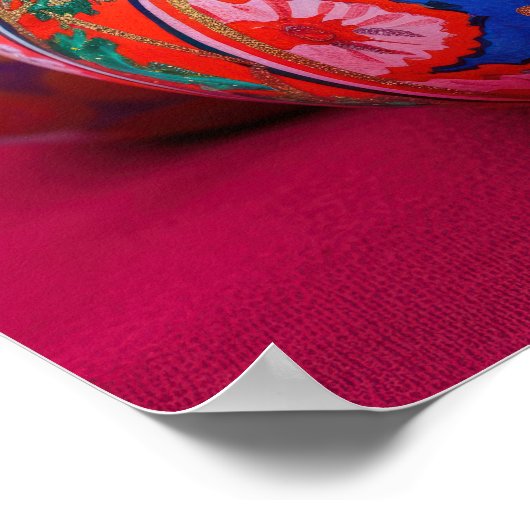 Poster OEufs de Pâques pysanés aux couleurs vives avec sp (Coin)