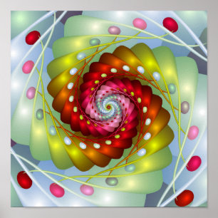 Poster Œufs de Pâques Spirale