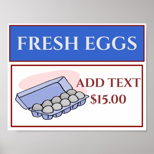 Poster OEufs frais, Business Sign, ajouter ou modifier du (Devant)