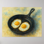 Poster Oeufs frits classiques Aquarelle Art (Devant)