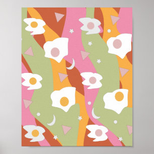 Poster Oeufs frits Pop Art Vintage Imprimer