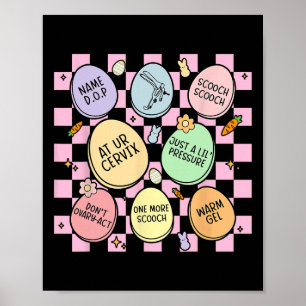 Poster Oeufs obstétriciens Bunny Gynécologue Obgyn Nurse 