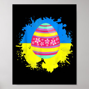 Poster Œufs Pâques Drapeau Ukraine