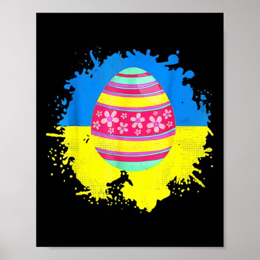 Poster Œufs Pâques Drapeau Ukraine (Devant)