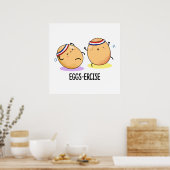 Poster Oeufs Percer Funny Aerobic Eggs Pun (Cuisine)