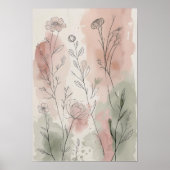 Poster OEuvre Abstraite moderne de l'art floral X (Devant)