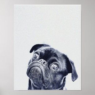 Poster Oeuvre artisanale de mignon Bulldog   Cadeau de Bu
