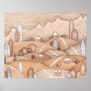 Poster Oeuvre artisanale du village de pain d'épices Po