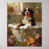 Poster Oeuvre Bernese Mountain Dog Art, Salle de bain (Devant)