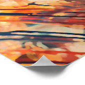 Poster Oeuvre colorée Abstraite contemporaine (Coin)