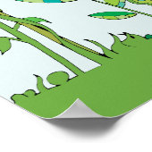 Poster Oeuvre colorée de fleurs lunaires (Coin)